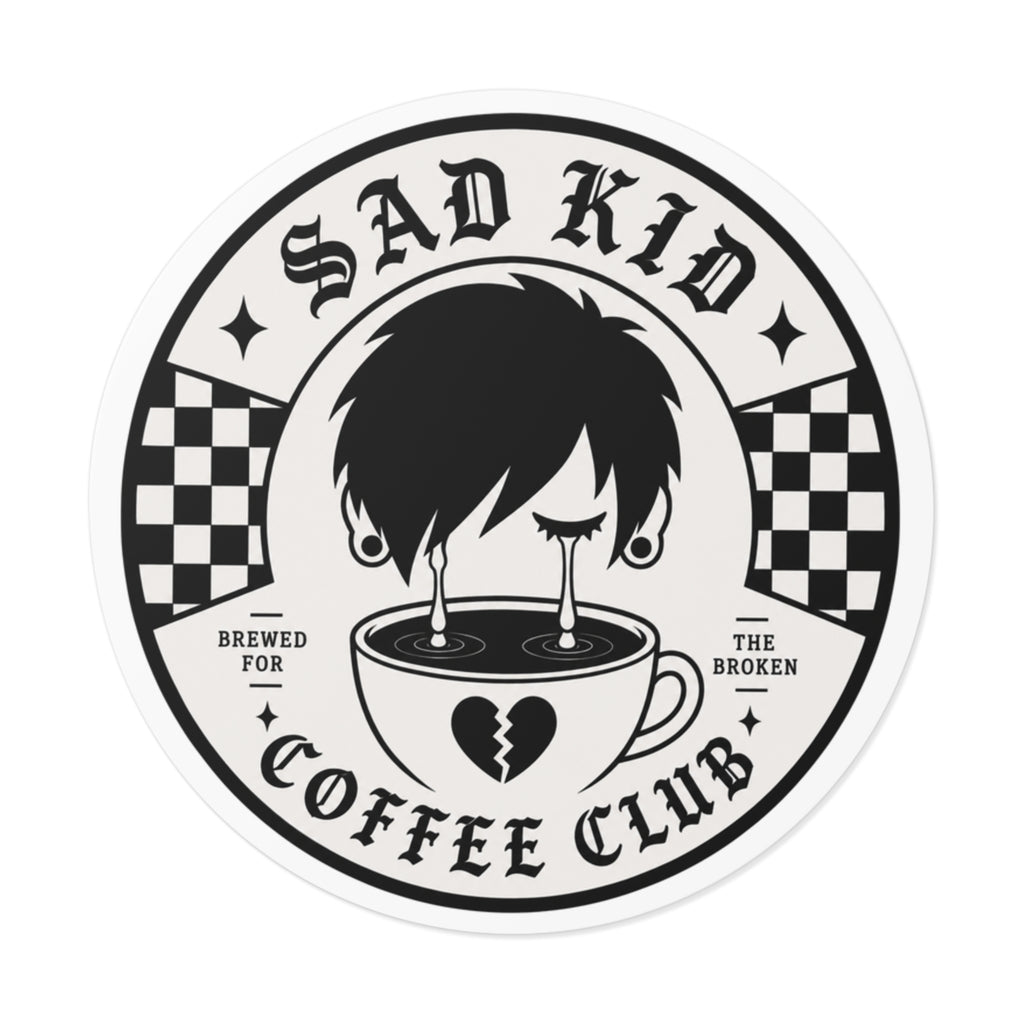 OG Sad Kid Logo Round Vinyl Stickers