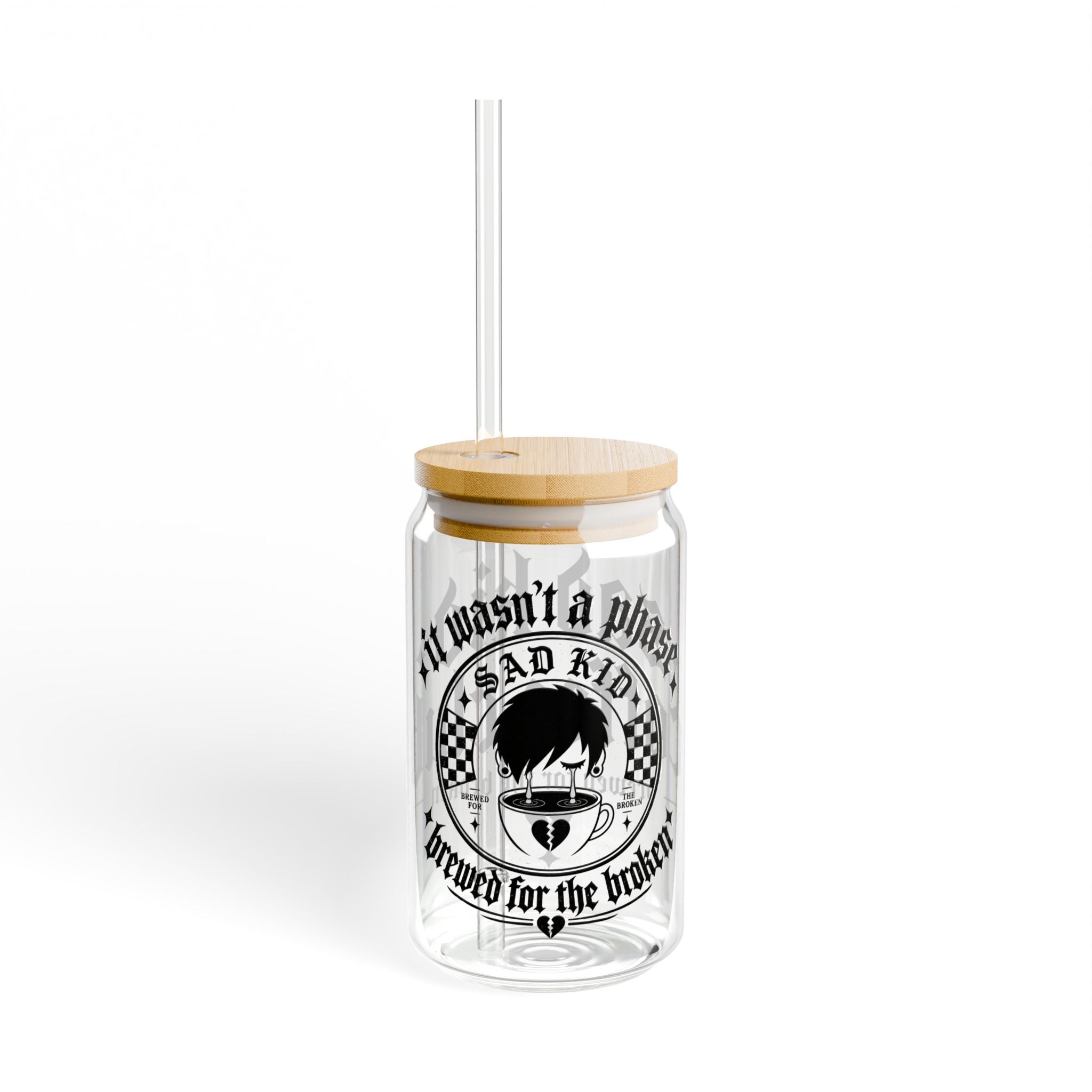 Sad Kid Sipper Glass, 16oz