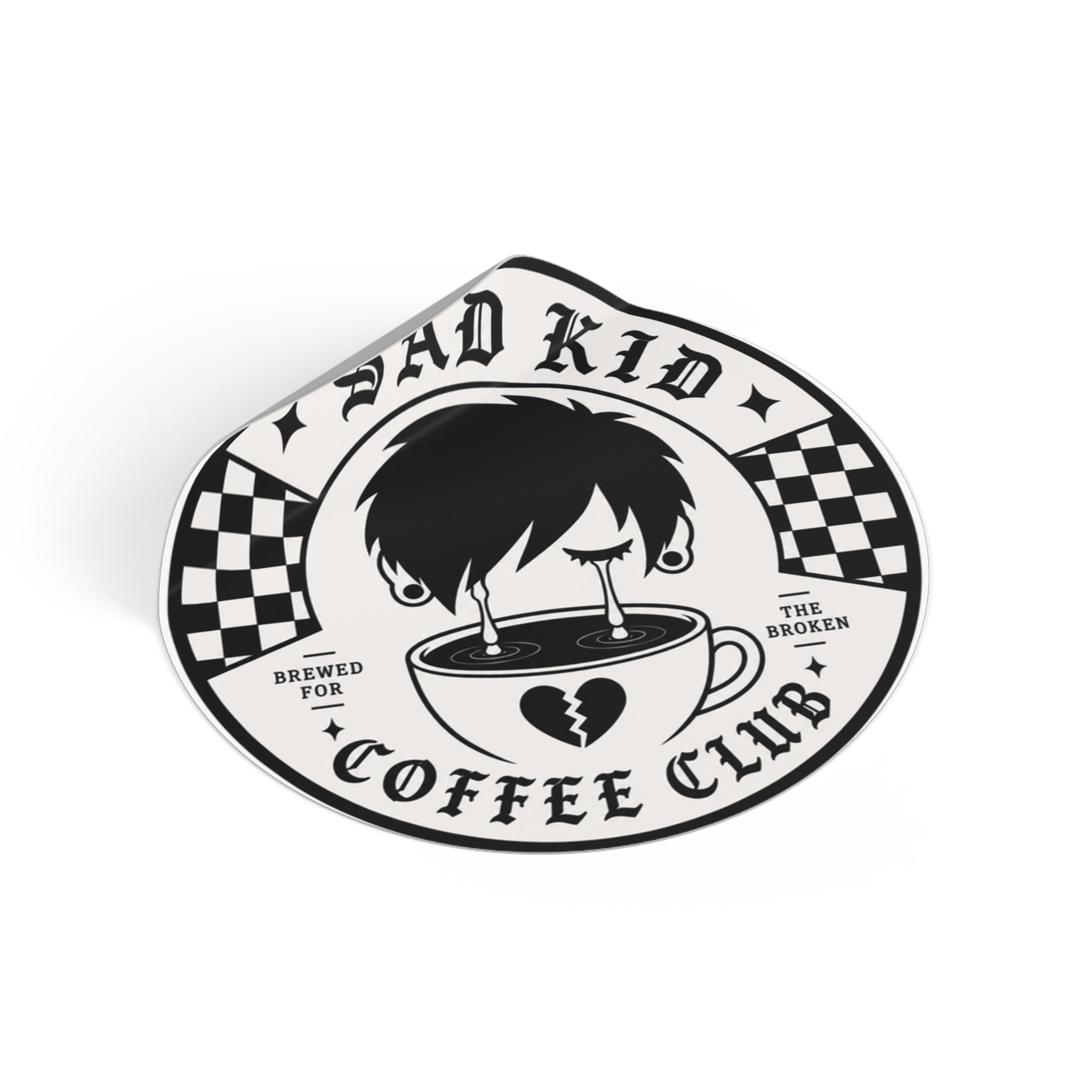 OG Sad Kid Logo Round Vinyl Stickers