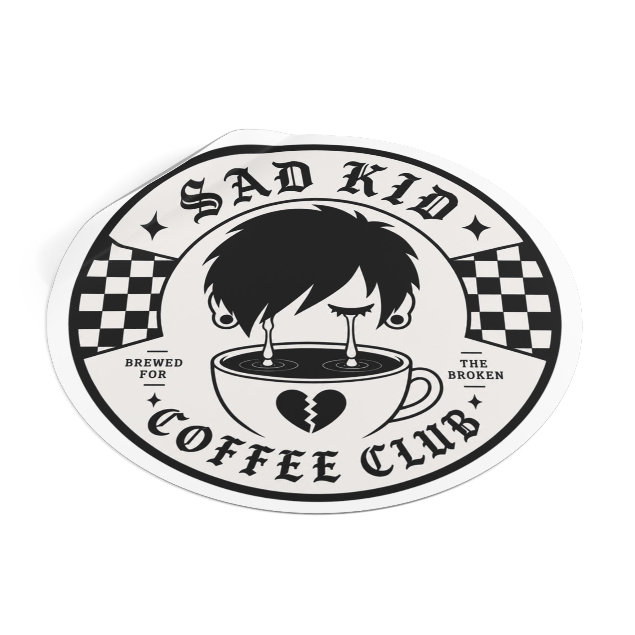 OG Sad Kid Logo Round Vinyl Stickers