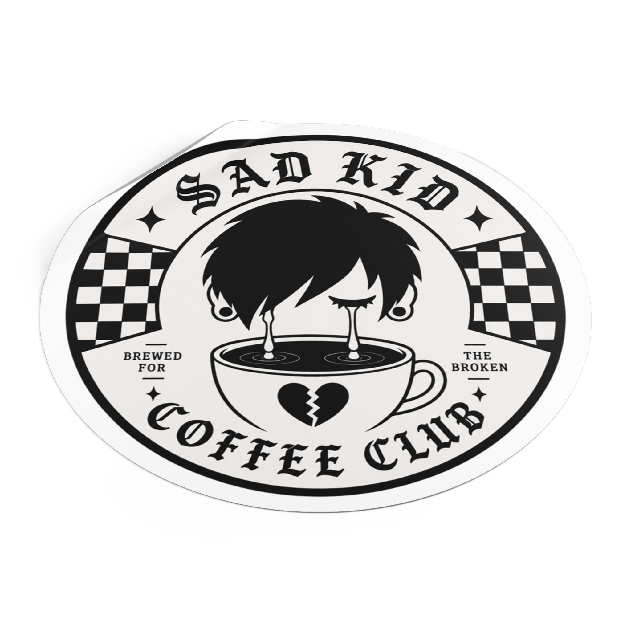 OG Sad Kid Logo Round Vinyl Stickers